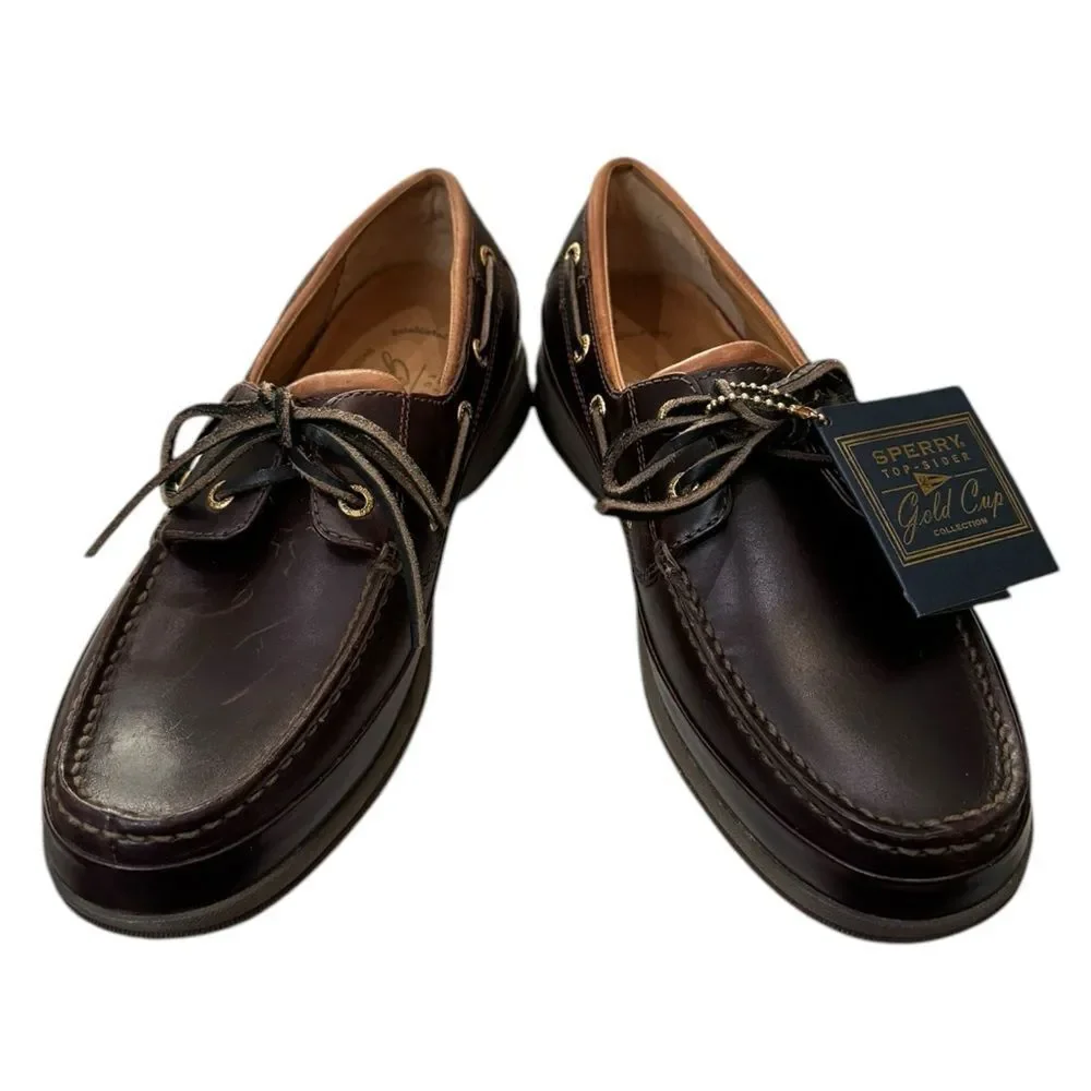 Sperry Top-Sider Men's Gold Boat ASV Amaretto Leather Loafers Boat Shoes 8.5